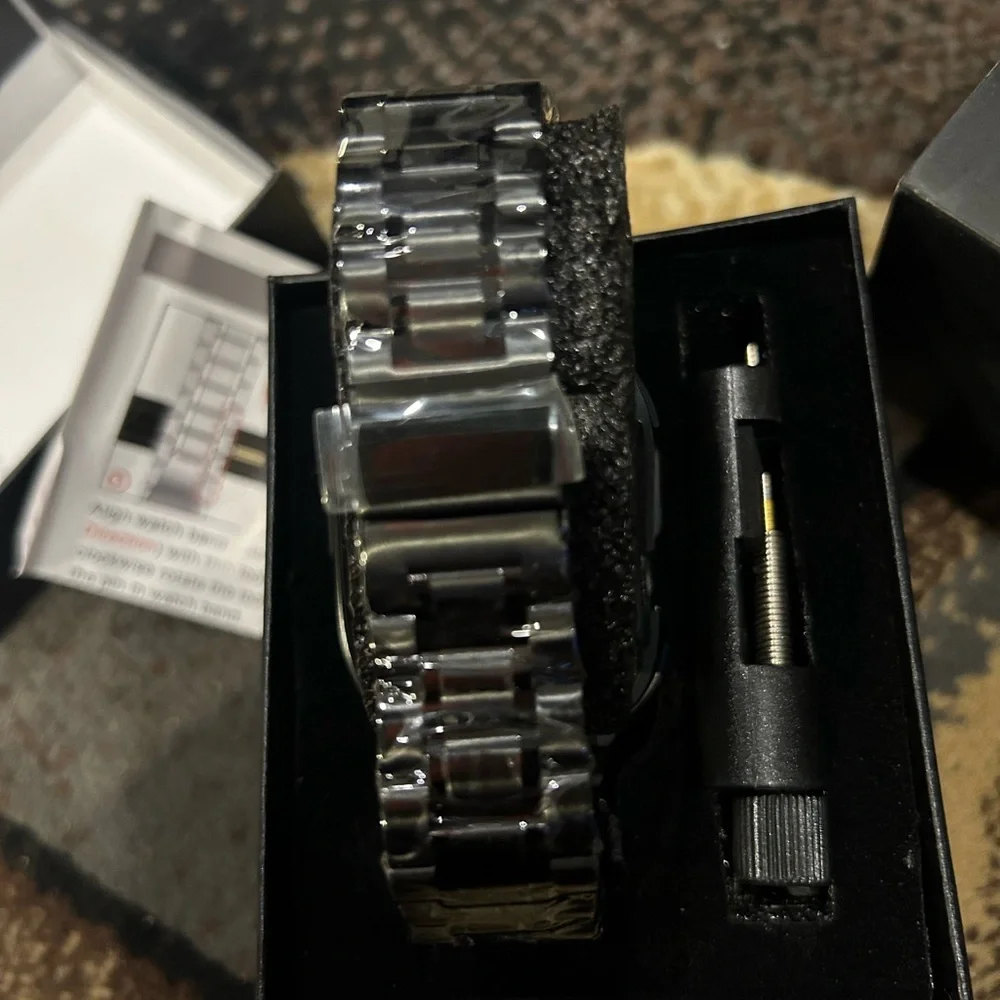 Mi Black Metal Smartwatch Case with Band